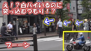 【警察２４時】え！？全員びっくり！白バイいるのに突っ込むつもり！？いろんな交通取り締まり