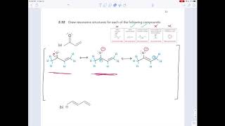 Exercise 2.32 (a) and (b) - Drawing Resonance Structures with Multiple Resonance Patterns