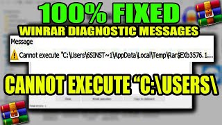 How to fix winrar diagnostic messages| Cannot Execute\