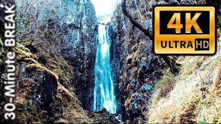 Waterfall [4K UHD TV]. Background Video. ASMR | Best Video. Music For Meditation.