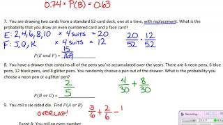 Algebra 2: Chapter 10 Review