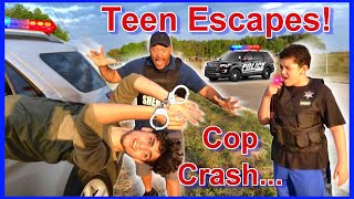 Teen Escapes Police Car, Knocked Out by Mystery Man...