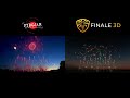 finale 3d simulation vs. real show pyrojam 2022 opening by ipc displays