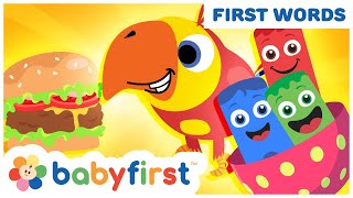 Toddler Learning Video w Color Crew & Larry | Learn ABC Alphabet & Food Names for Kids | BabyFirst