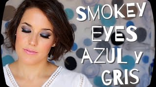 Maquillaje de ojos ahumado azul