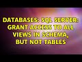 Databases: SQL Server: Grant access to all views in schema, but not tables