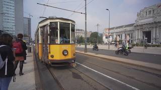 Italy, Milan, tram 5 ride from Stazione Centrale P.za Duca d'Aosta to P.za Cincinnato