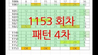 (운빨로또) 1153회 패턴 4차 연구 결과 올립니다.