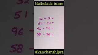 Math brain teaser | maths tricky puzzle #shorts #maths #viral #trending #brainteaser #mathspuzzles