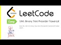 LeetCode Problem: 144. Binary Tree Preorder Traversal | Java Solution