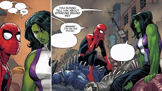 Spider-Man Hides Behind She-Hulk