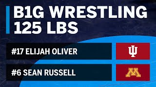 125 LBS: #17 Elijah Oliver (Indiana) vs. #6 Sean Russell (Minnesota) | Big Ten Wrestling