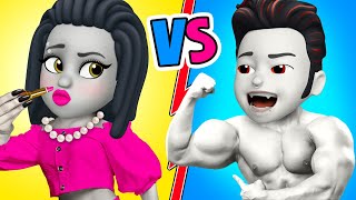 GIRLS vs BOYS | 24 HOURS challenge by La La Life Emoji