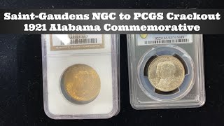 1907 Saint-Gaudens Gold $20 NGC to PCGS Coin Crackout  |  1921 Alabama Commemorative Half Dollar