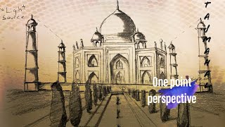 #tajmahal One Point Perspective Of Taj mahal