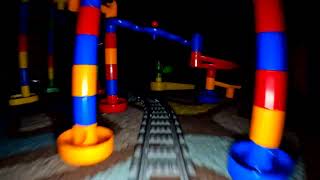 2022 Nighttime Christmas Lego Train Layout