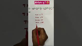 How to write first five multiples of 7🤩#shorts#youtube shorts#maths#mathematics