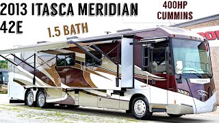 2013 Itasca Meridian 42E 1.5 Bath A Class 400HP Cummins Tag Axle Diesel Pusher - $207,900