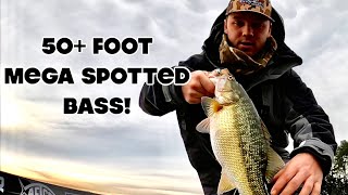 Catching SUPER DEEP Winter Time MEGA Spotted Bass! - Lake Lanier