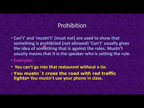 ENGLISH: Modal Verbs Permission, Obligation And Prohibition - YouTube