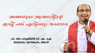 അങ്ങയുടെ ആത്മാവിന്റെ ഇരട്ടി പങ്ക് എനിക്കും തരണമേ | Fr. Jo Pacheriyil CMI | Jerusalem Retreat Centre