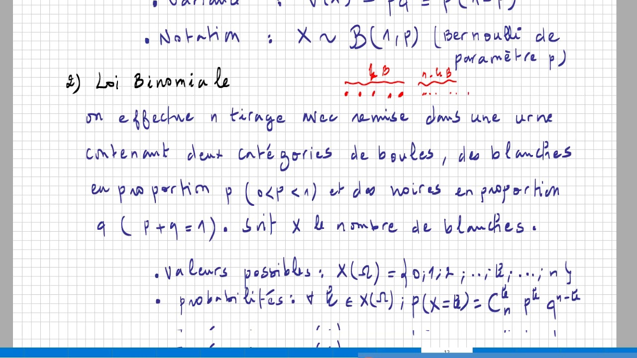 Probabilités, Variables Aléatoires Discrètes Partie 2 - YouTube