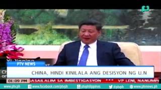 [PTVNews-1pm] China hindi kikilalanin ang desisyon ng International Court [07|13|16]