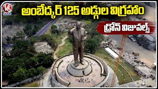 BR.Ambedkar Statue Drone Visuals | Tank Bund | Hyderabad | V6 News