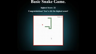 A Basic Snake Game Built Using HTML, CSS, and JavaScript! 🐍