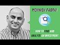 Mohnish Pabrai: How to Find and Analyze an Investment (2021)