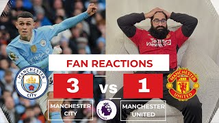 Manchester City 3-1 Manchester United - ANGRY Manchester United Fan Reactions - Outclassed 😡