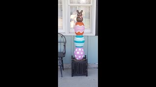 CrateNart All Dollar Tree Spring Easter Holiday craft Egg topiary porch DIY How to No Glue! Easy!