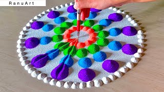 simple rangoli 🌼 art and creative rangoli designs 🌼 new year muggulu new designs 🌼RanuArt Rangoli🌼✨