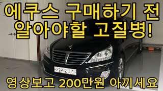 에쿠스 중고 구매하기전에 알아야할 고질병