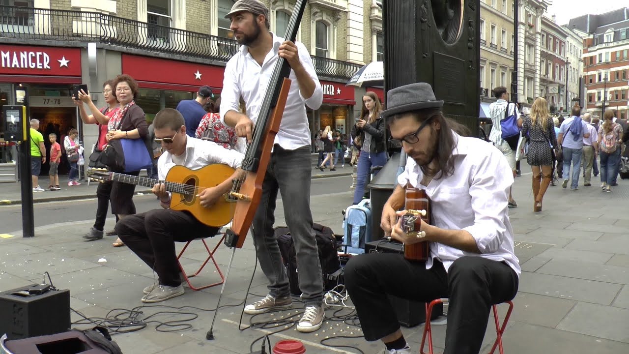 GYPS N' PROGRESS: "J'attendrai" - Busking In London - YouTube