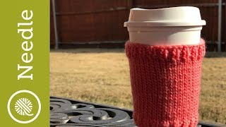 How to Knit | Basic Cup Cozy (Closed Captions)