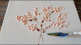 Simple & Easy / Cherry Blossom / Abstract Painting Demonstration / Daily Art Project / Day #020