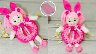 İt's So Beautiful and Easy GREAT IDEA🧦For Girls Bunny Sock Doll 🛍️Toy Bag