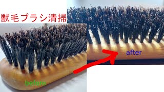 獣毛ブラシをきれいにしてみた（豚毛ヘアブラシ）