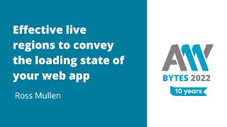 Effective live regions to convey the loading state of your web app – Ross Mullen