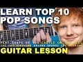 Learn | TOP 10 | EASY | Pop Songs | 2017 | Beginner Guitar Lesson + TAB (SHAPE OF YOU)