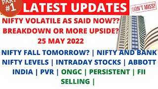 LATEST SHARE MARKET NEWS💥25 MAY💥ABBOTT INDIA💥NIFTY FALL TOMORROW💥PVR💥ONGC💥PERSISTENT NIFTY PART-1