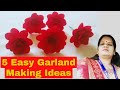 5 Easy Garland Making Ideas With Blouse and Paper | Shanthi arts and craft