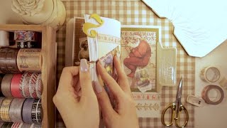 ASMR | The last page of Travelers Note. Vintage journal with a christmas theme | no talking