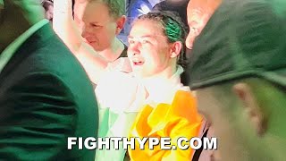 KATIE TAYLOR IMMEDIATELY AFTER BEATING AMANDA SERRANO VIA SPLIT DECISION; BRUISED UP & VICTORIOUS