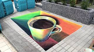 3D地景彩繪 - 壁卡柏 Picabbo x  7-ELEVEN 桃園龍侑門市 3D street art Mural painting