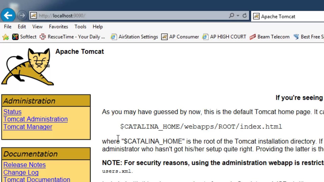 Starting Apache Tomcat Server In Windows 7 - YouTube