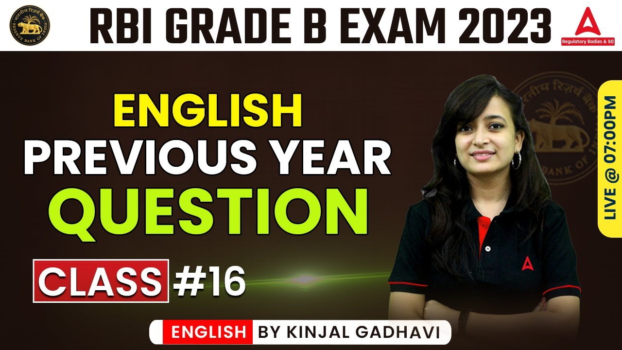 RBI Grade B Previous Year Questions | Class #16 | RBI Grade B 2023 ...