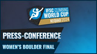 Women’s Boulder final press conference | Keqiao 2024