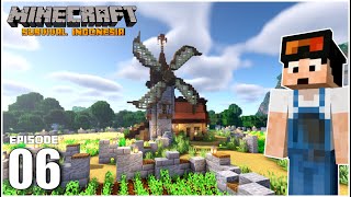 Membangun Windmill dan Membuat Area Persawahan - Minecraft Survival Indonesia (Ep.6)